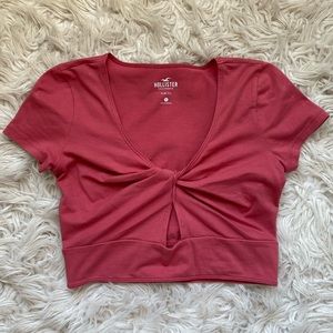 Size S Pink Short Sleeve Crop Top